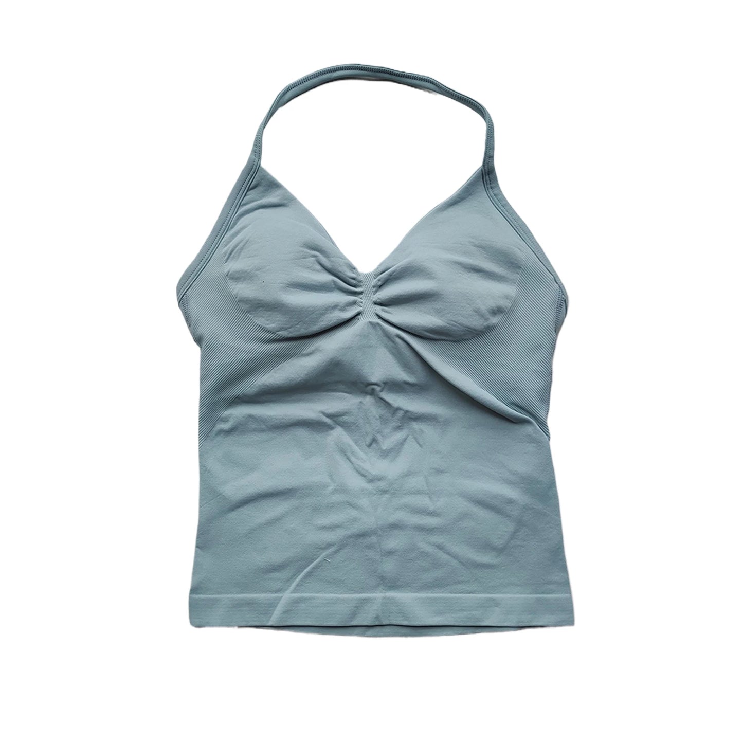 Longline Strappy Gym Top Backless Gym Clothes Women Scrunch Built-in Bra With Removable Cups Yoga Tank Tops