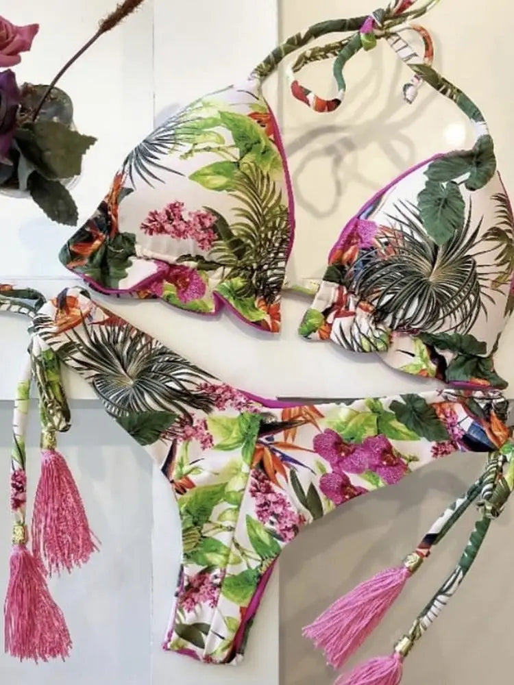 Bikinis Set Women Swimsuit Bandage Two-Piece Swimwear Brazilian Biquínis Beachwear Bathing Suit