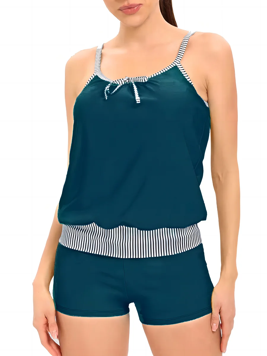 String Tankini Two Piece Swimsuit Women High Waist Shorts Swimwear Female Bathers Bathing Swimming Swim Suit Beachwear