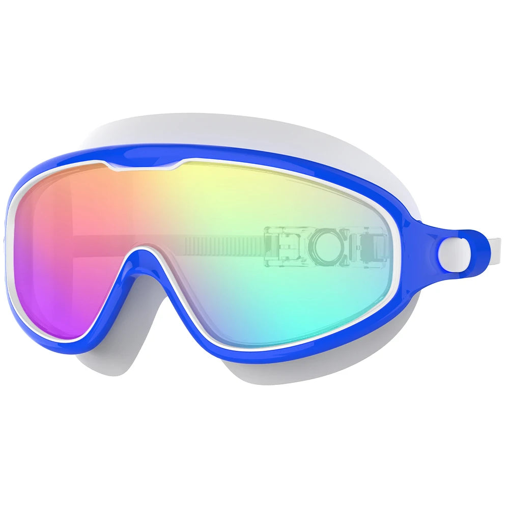 Swimming Goggles for Kids Boys and Girls HD Waterproof and Anti-Fog Electroplating Large Frame Swim Goggles Swimming Accessories