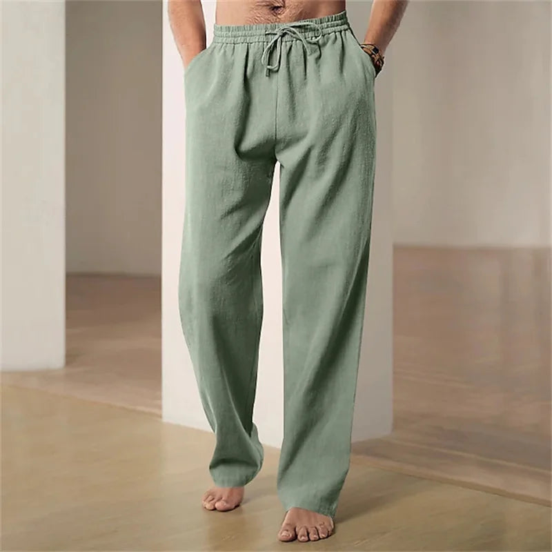 Men's Spring/Summer Casual Pants Minimalist Style Breathable Comfortable Straight-Leg Casual Pants Sports Pants