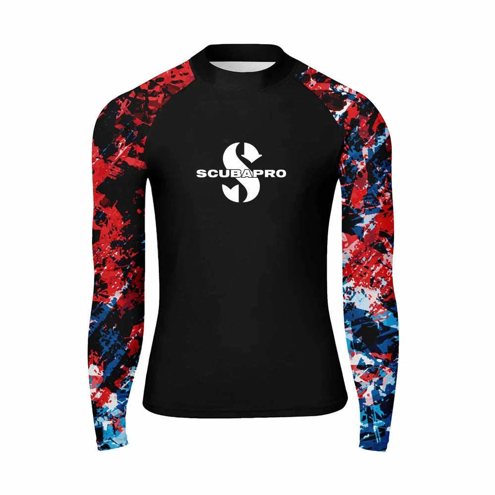 Diving T-Shirt Tight Long Sleeve Men's Rash Guard Swimwear Surf Clothing Beach UV Protection Tops Surfing Sportswear