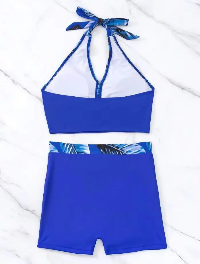 Push Up Bikinis Set Swimwear Women Leaf Print Swimsuit Summer Beach Wear Tankini Bathing Suit