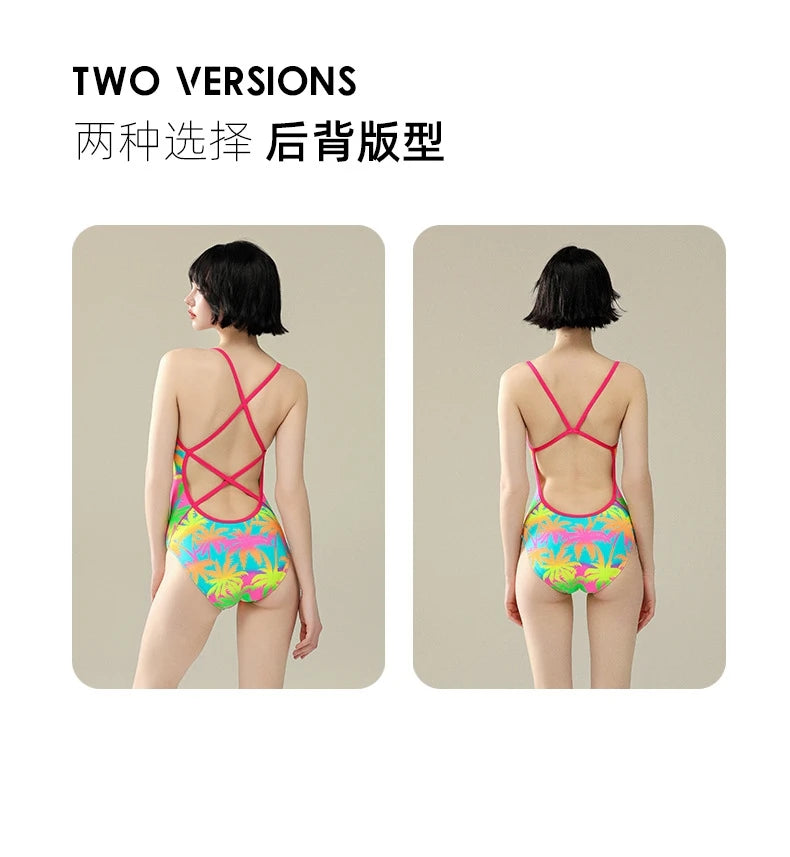 5 Designs Women Professional One-Piece Swimsuit Swimwear
