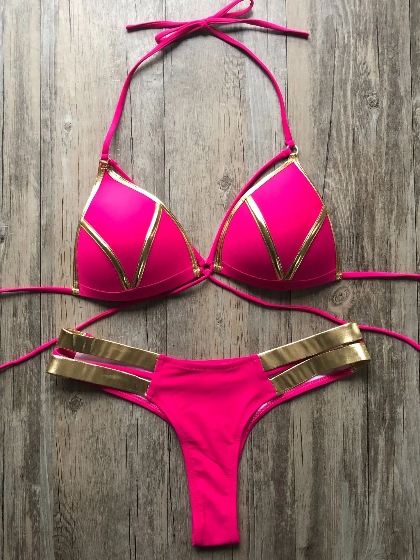 Gold Stamping Women Bikini Set Padded Women Swimsuit Push Up Bikini Swimwear Summer Beachwear Brazil Bathing Suit