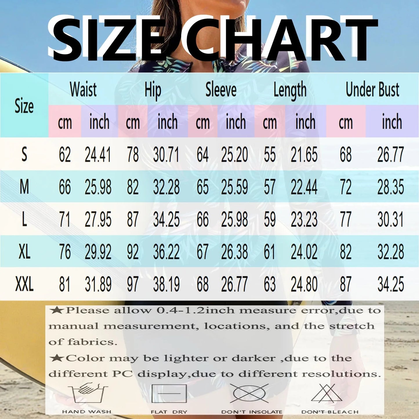 Women's Swimwear Rash Guard Long Sleeve Zipper Surfing Swimsuit Sports Surfing Tankini Set Beachwear Two-Piece Bathing Suits