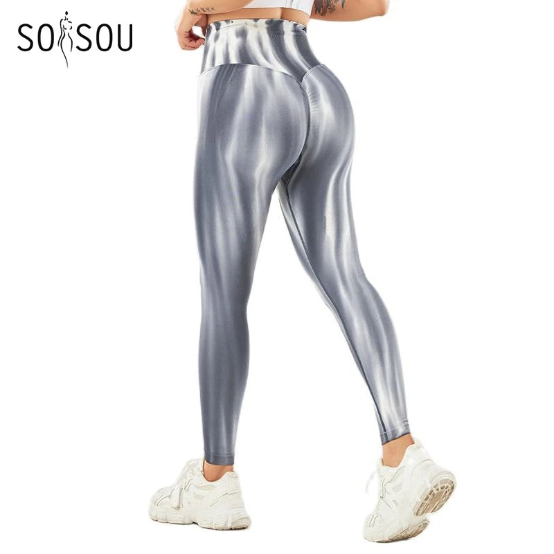 Tie-dye Seamless Leggings Gym Yoga Women's Pants Fitness Sport Tights Breathable Elastic High Waist Women Clothing