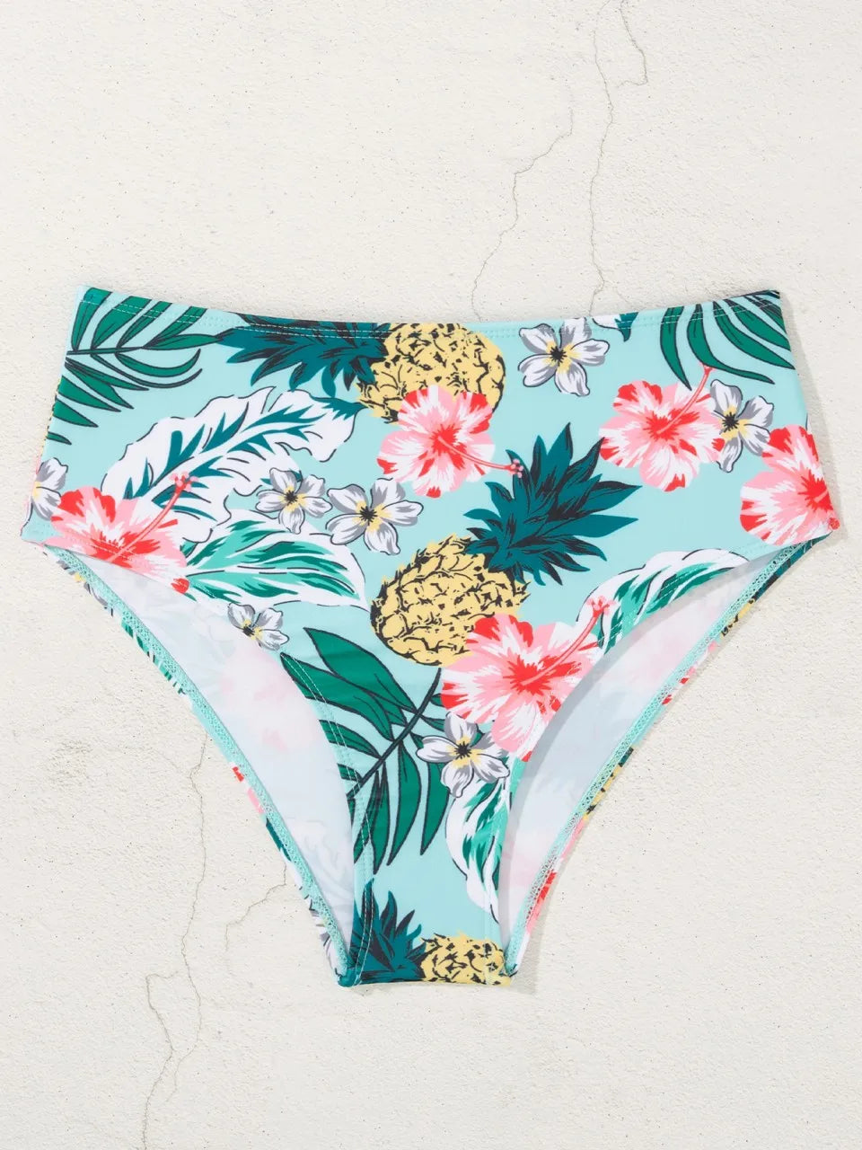 Printed Back Cross Tankini Strappy Swimsuit Women Two Pieces High Waist Swimwear Female Bathing Swim Suit Padded Beachwear