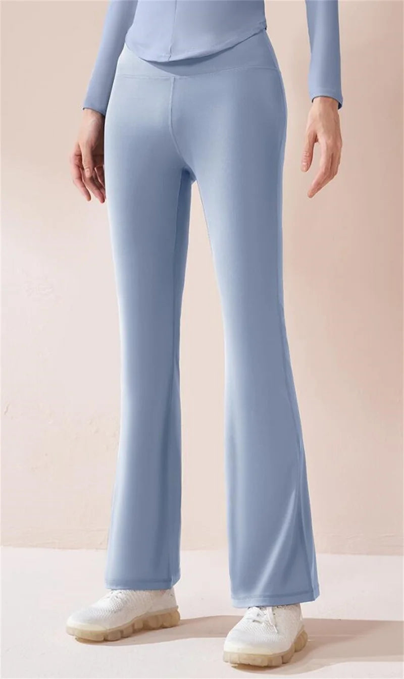 Bell Bottom Brushed Spandex Fabric Seamless Elastic Warm Leggings Yoga Fitness Running Dancing Pilates Gym Women Pants