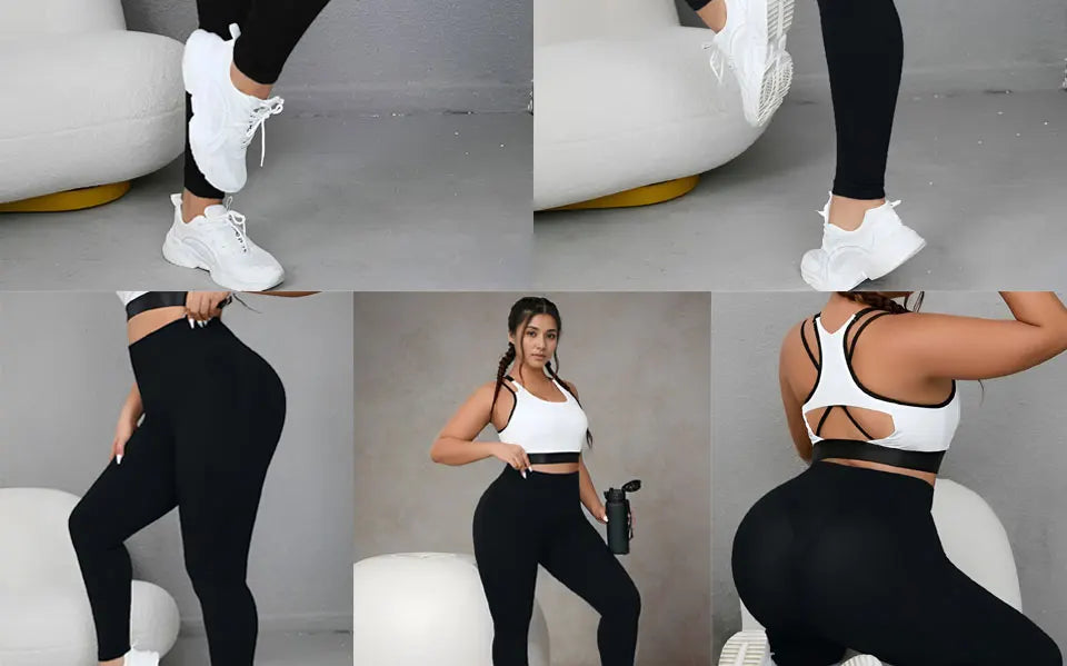 Plus Size Four-Way Stretch Hip-Covering High-Elastic Sports Yoga Fitness Women's High-Waisted Peach Butt Tight-Fitting Quick-Drying Slimming Look Seamless Pants
