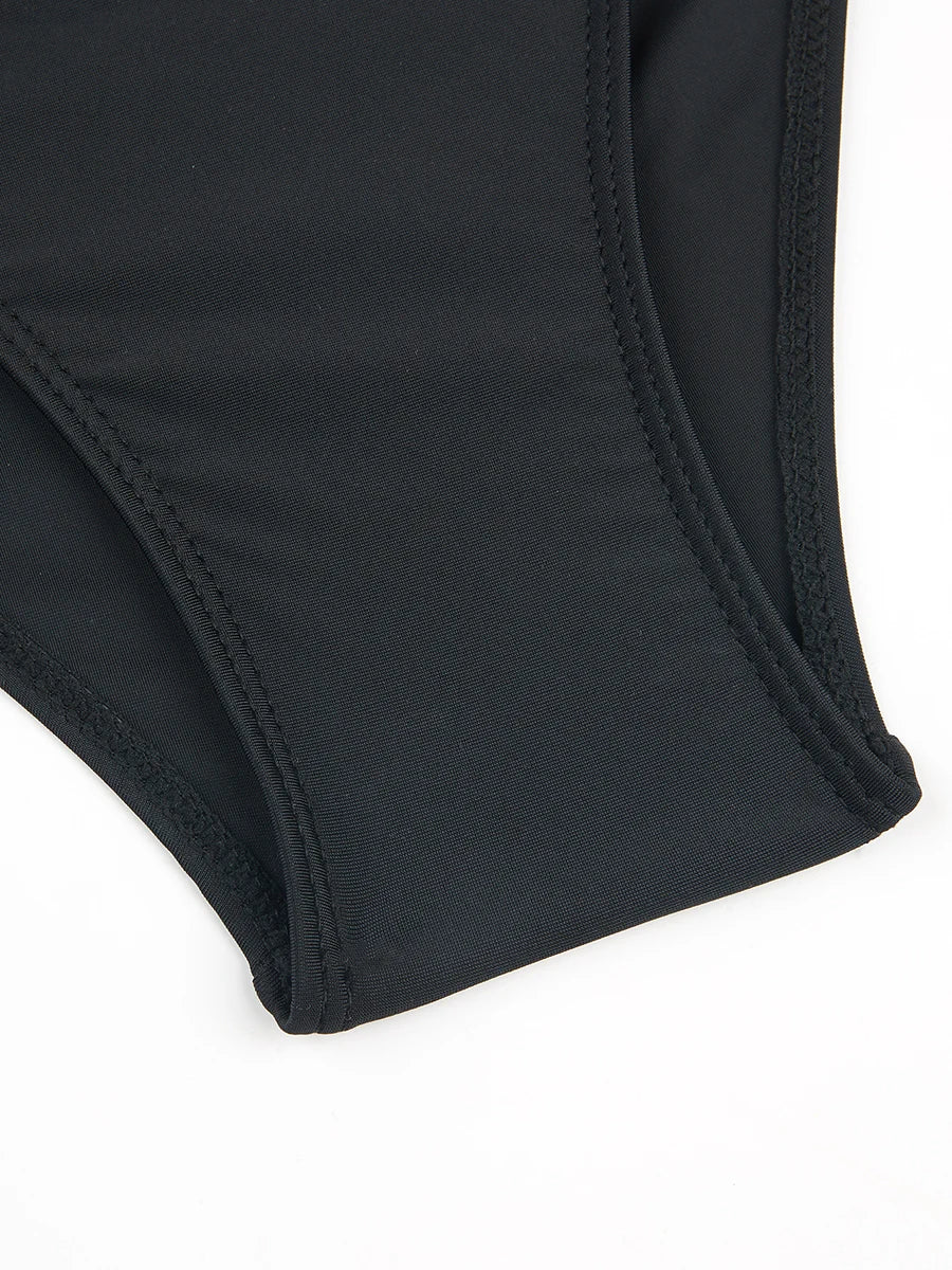 Large Plus Size Push Up Solid Bikini Two Piece High Waist Swimsuit Women Swimwear Female Bathing Suit Beachwear Swimming