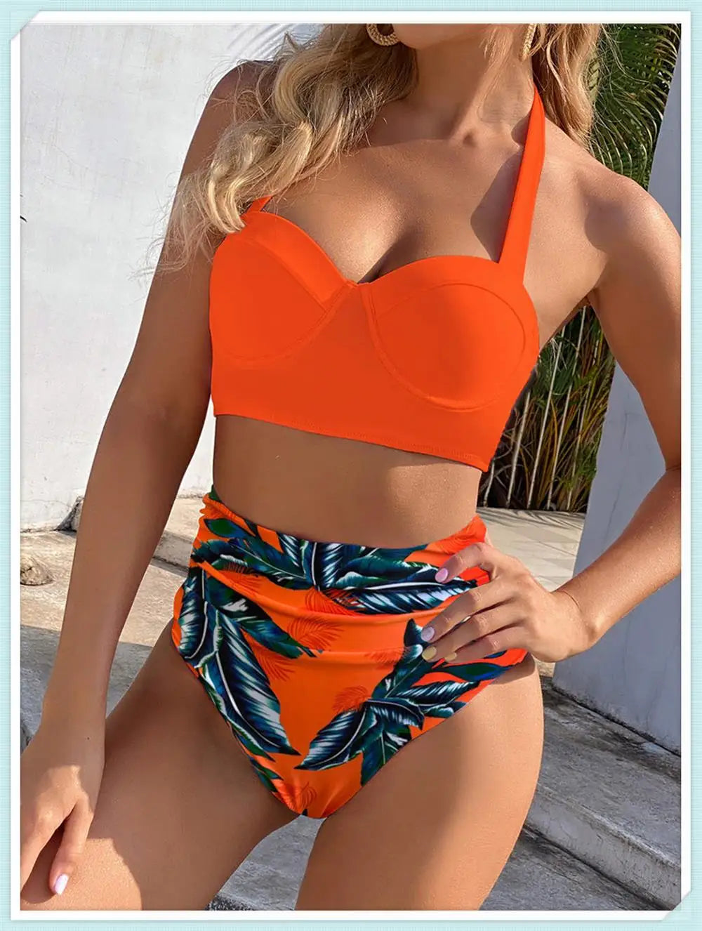 Push Up Swimsuit Women High Waist Bikini Set Butterfly Print Swimwear Female Padded Bathing Suit Swimming Beachwear Summer
