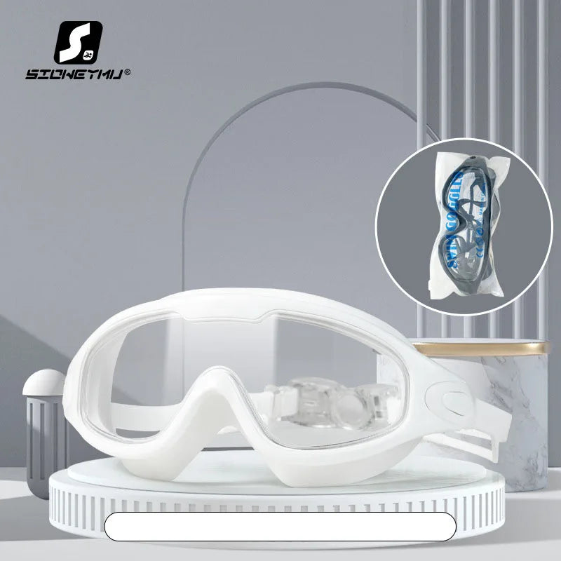 Swimming Glasses Adult Men and Women High-definition Waterproof Anti-fog Swimming Goggles Flat Big Frame Swimming Goggles