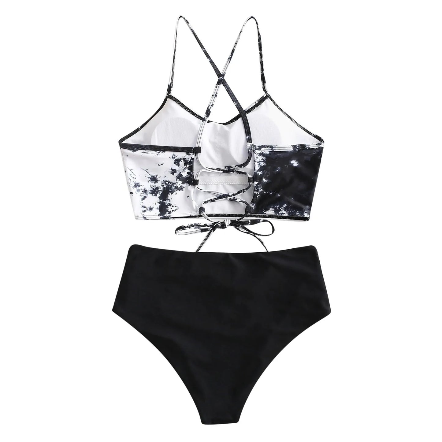 Women's Bikini Swimsuit Sunflower Swimwear Set Swimsuit Tie-dye Two Push-Up Print Piece Swimwear Ruffle Bikini Top