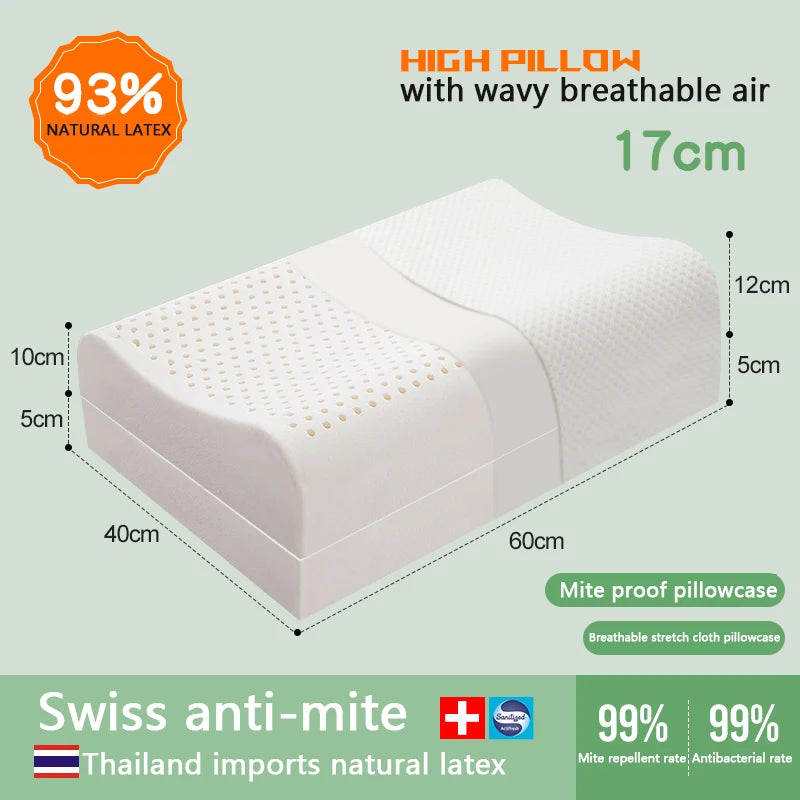 Thai latex pillow thickening and heightening protection cervical vertebra sleep pillow sleep special adult natural rubber