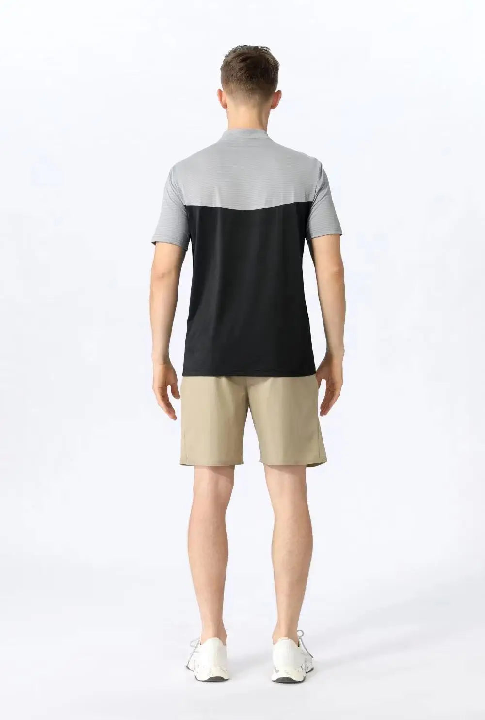 Men Slim Fit Track Top Men's Half Zipper Stand Collar Sports T-shirt with Short Sleeves for Running Fitness Training Breathable