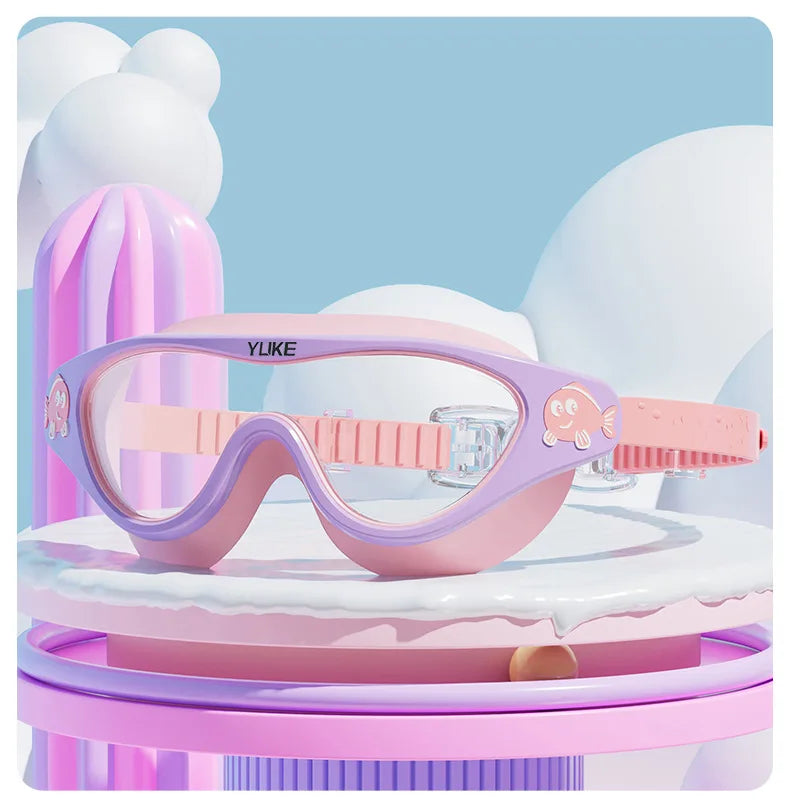 Children's Swimming Goggles Waterproof Anti-fog HD Diving Goggle Transparent Large Frame Professional Swimming Glasses Equipment