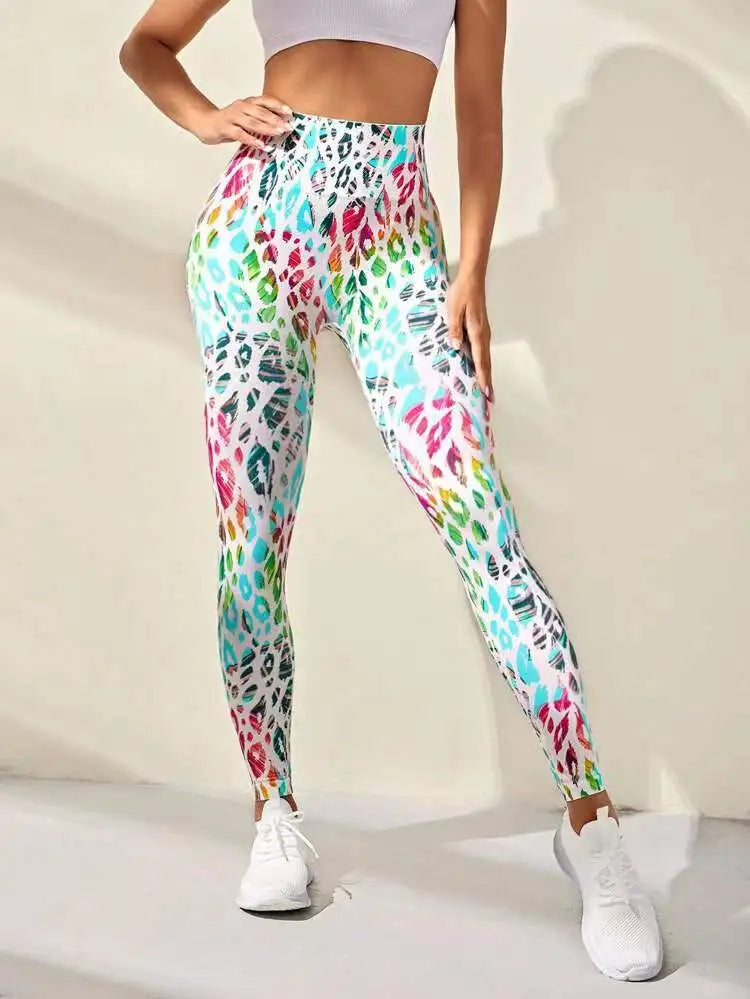 3D Print Tie Dye Sports Pants Women Seamless Leggings High Waist Fitness Push Up Leggings Gym Clothing Workout Tights