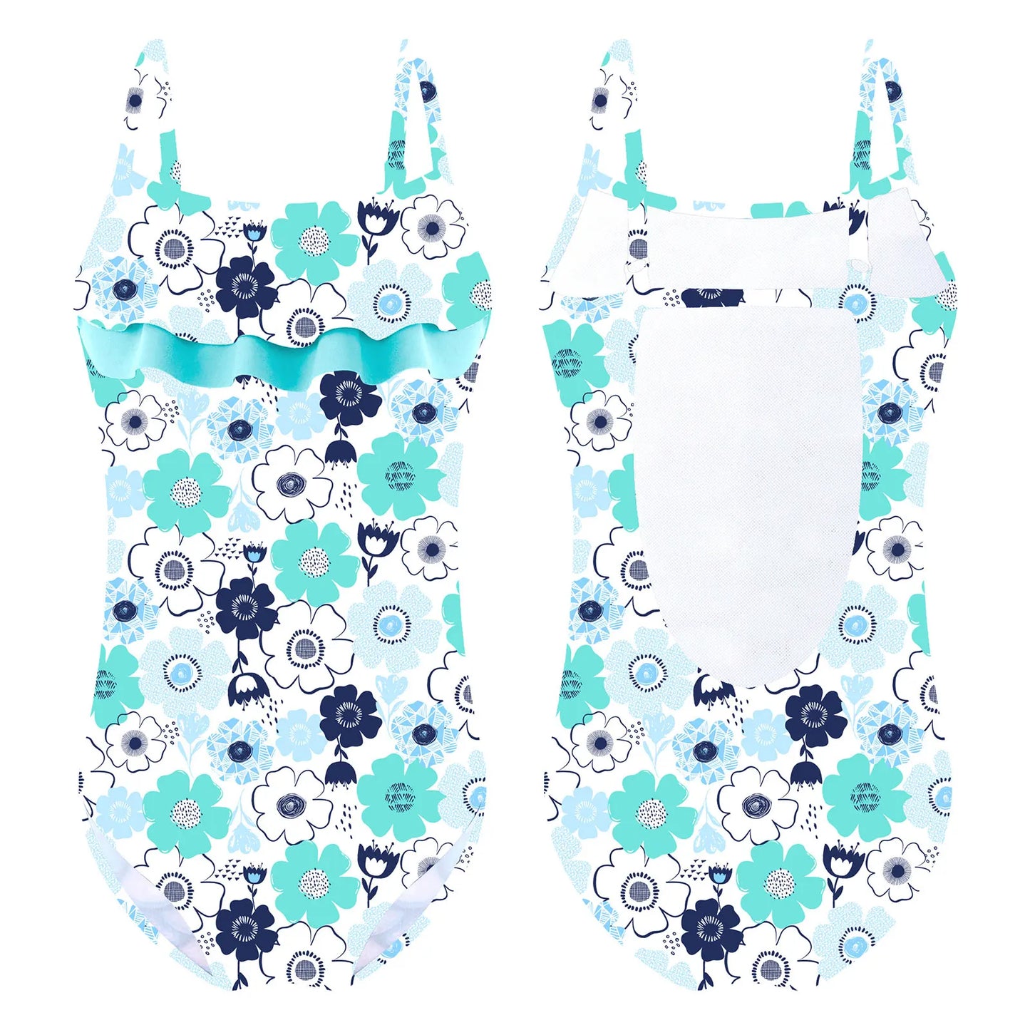 Little Girls Swimwear Bodysuit Adjustable Straps Fish Scales Mermaid Swimsuit Sleeveless Backless Bathing Suit Beachwear 4-16Yrs