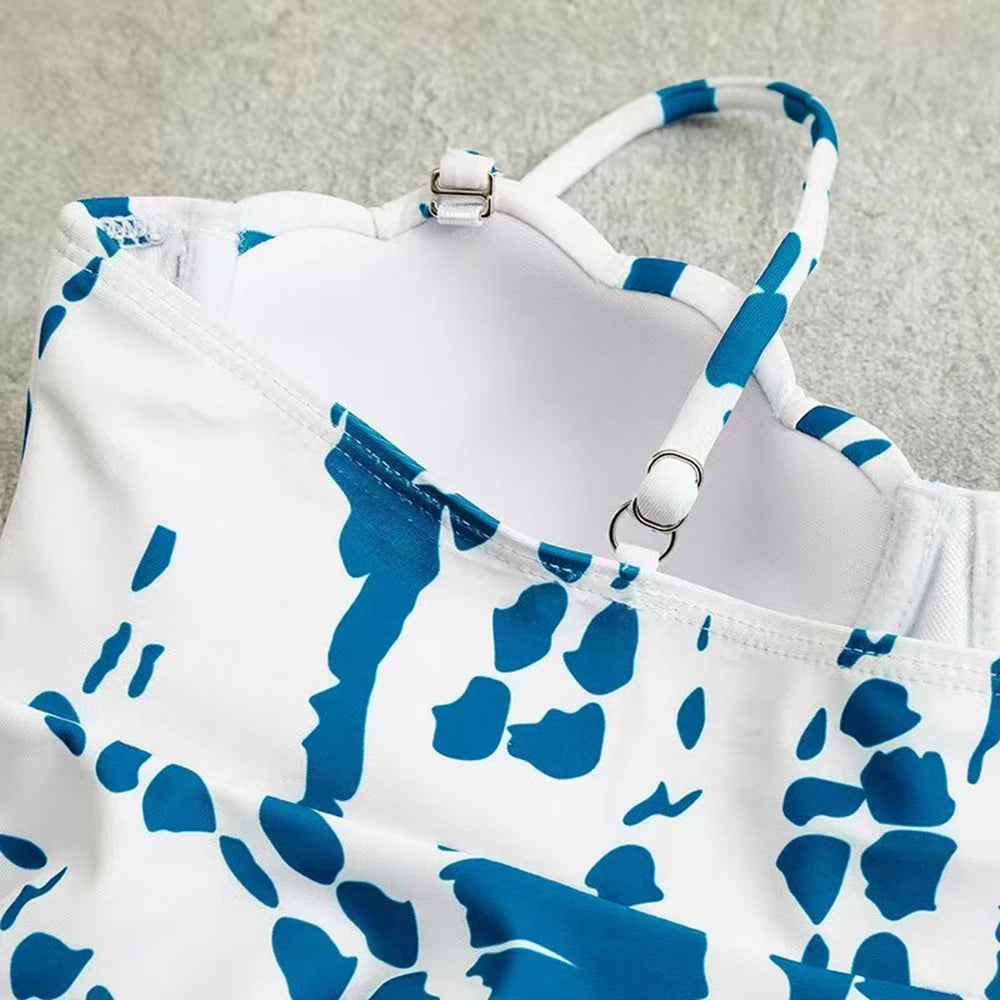 Shell Hard Wrapped Front Tankini Set Women Swimsuit Drawstring Bottom Two-Piece Suit Black/Malachite Blue/Violet