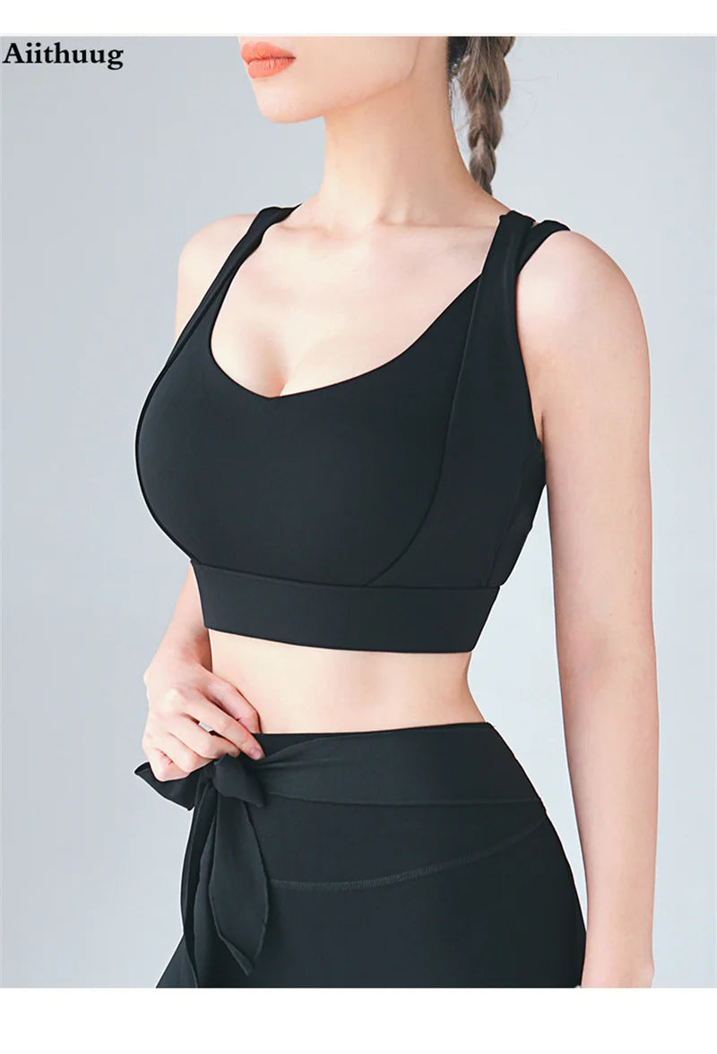 Aiithuug Bounce Control Bra Sports Bras Push Up Women Yoga Bras Push Up Sports Bras Fitness Crop Tops Gym Workout Active Wear