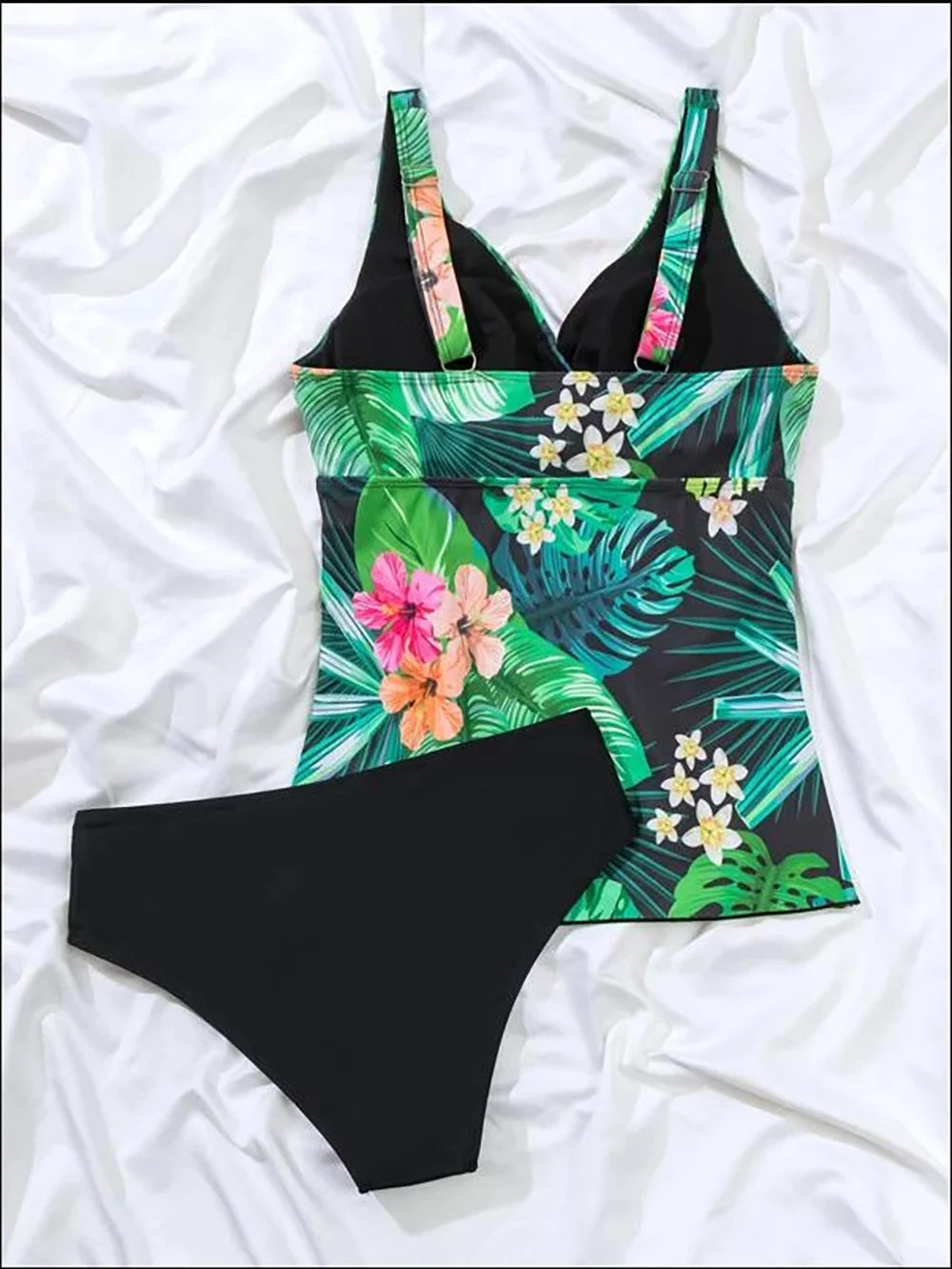 Leaf Print Two-Piece Swimsuit Women Swimwear Plus Size Tankini Sets Female Beachwear Bathing Suit Women Swimming Suits