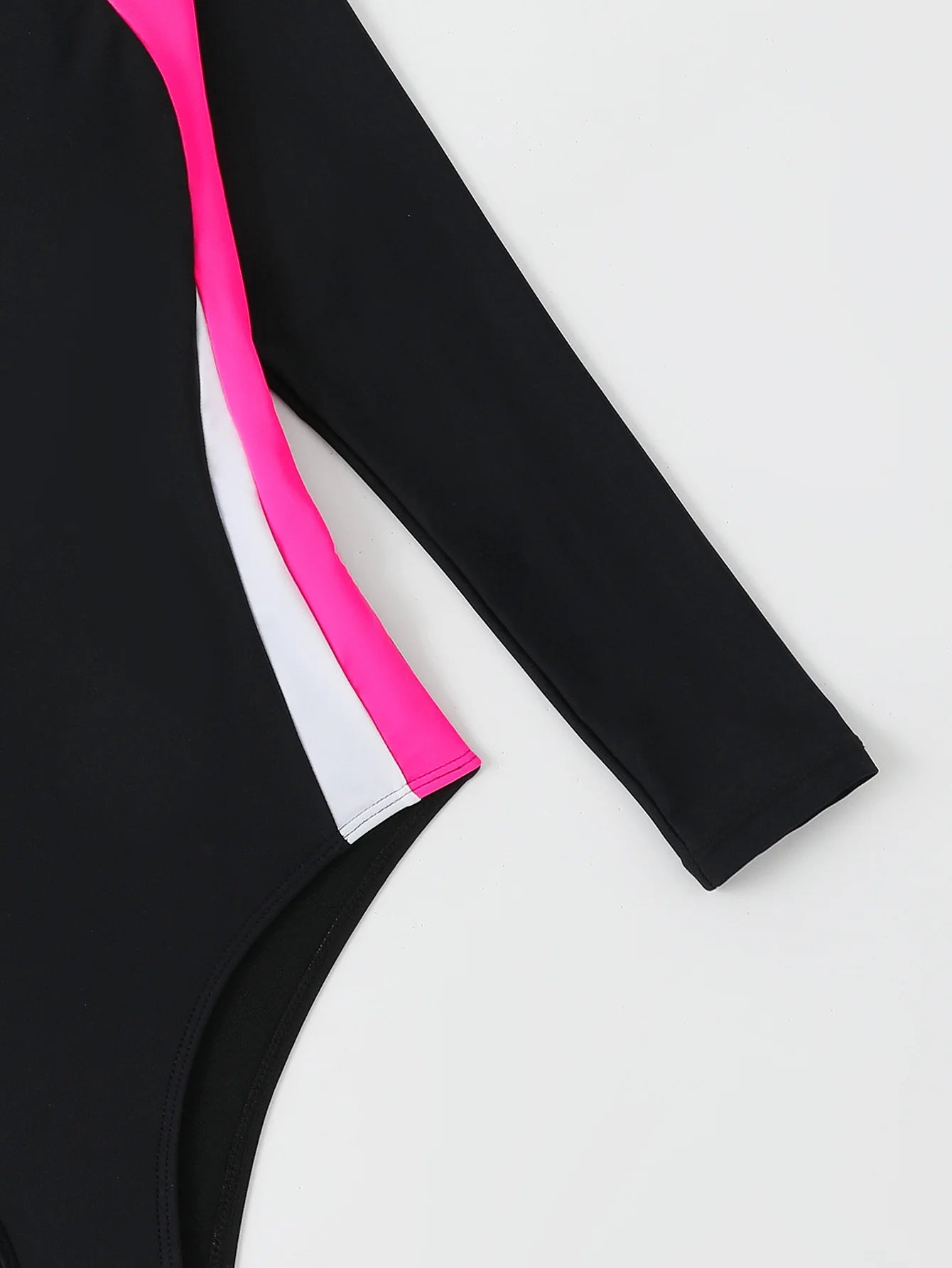 Solid Patchwork Swimwear Women Long Sleeve One Piece Swimsuit Monokini Backless Hollow Summer Bathing Suit