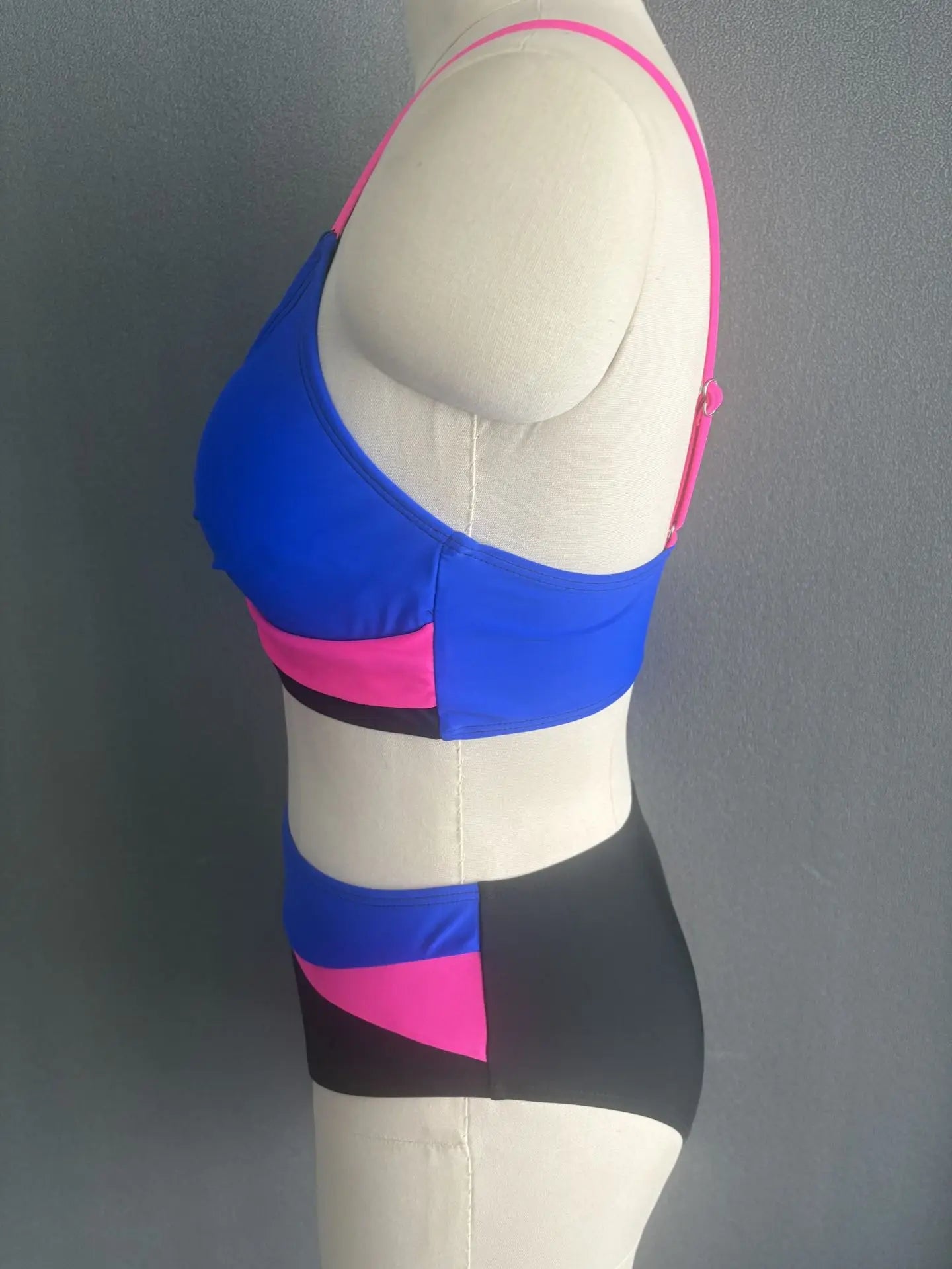 Color Block Bikinis Two Pieces Swimsuit Women Swimwear Beach Wear Bathing Suits Brazilian High Waist Bikini Set