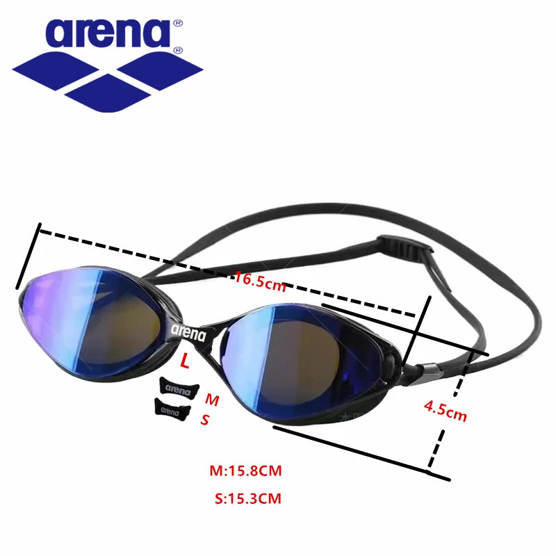 ARENA professional waterproof and anti fog high-definition adult swimming goggles silicone swim cap