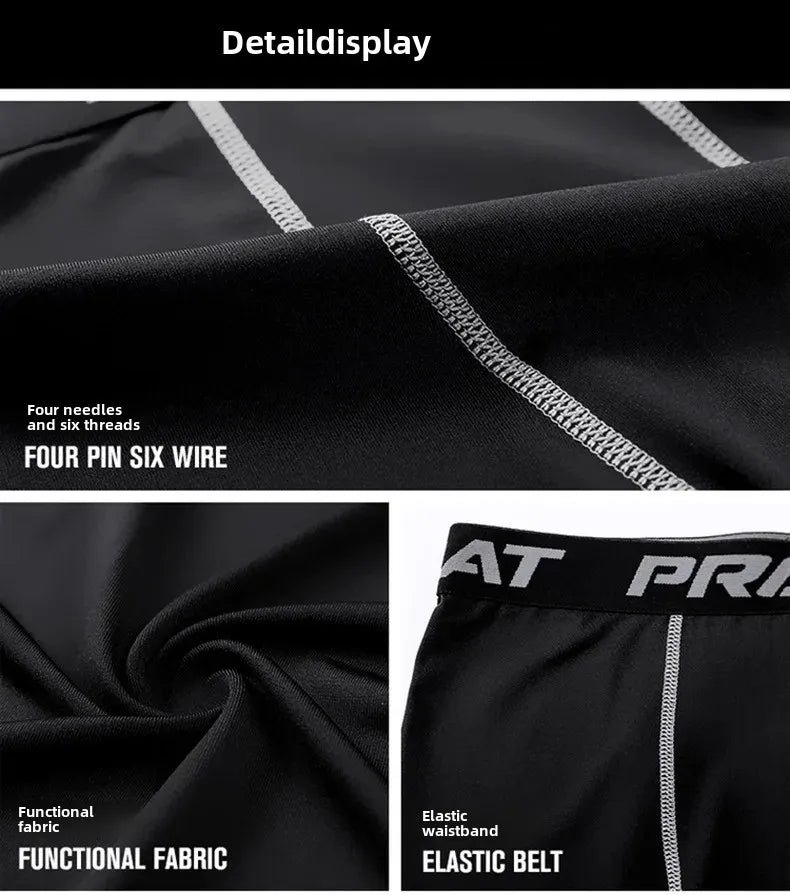 PRO Men's Sports Basketball Leggings High Elasticity Quick Drying Fitness Running Compression Training Gym Pants