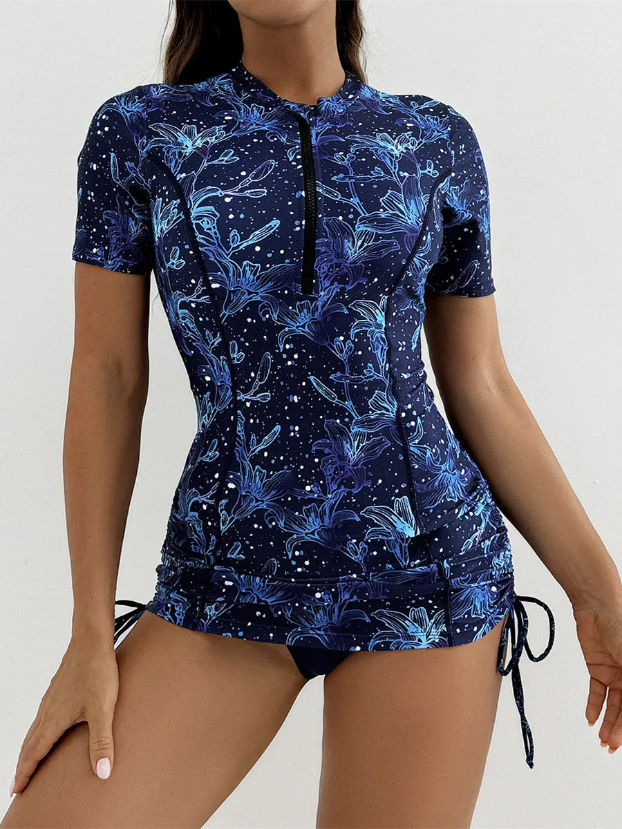 Woman Swimsuits Monokini Swimwear Women Bikini Set Two Piece Swimsuit Beach Wear Zipper Surfing Suit Tankini Bath Suits