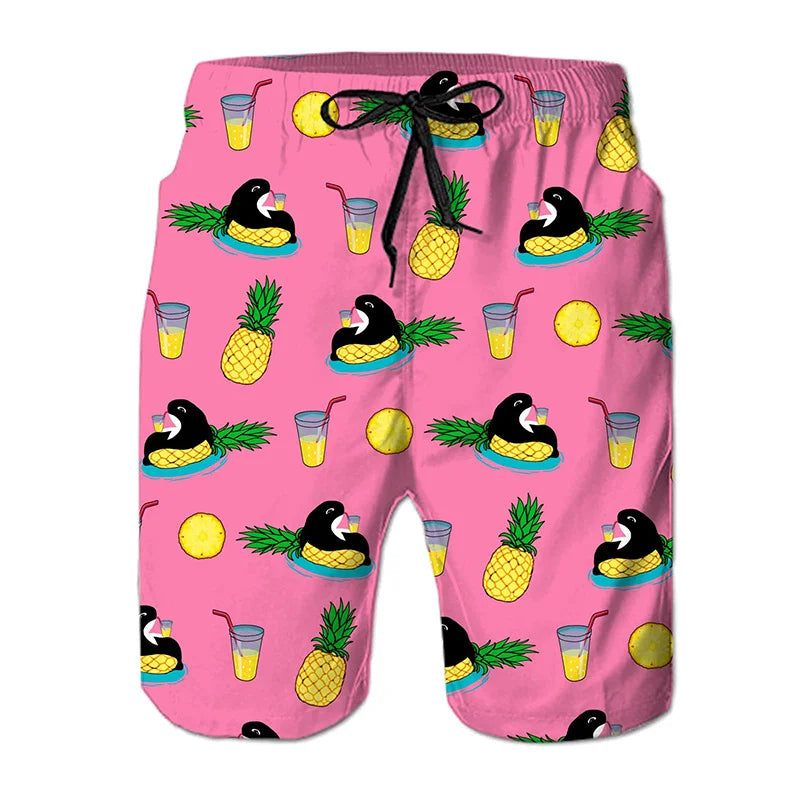 Paint & Animals Design Beach Shorts Pants Swimsuit Tropical 2023 Summer Casual Mens Swim Trunks 3D Print Board Shorts Cool Ice Shorts Pants