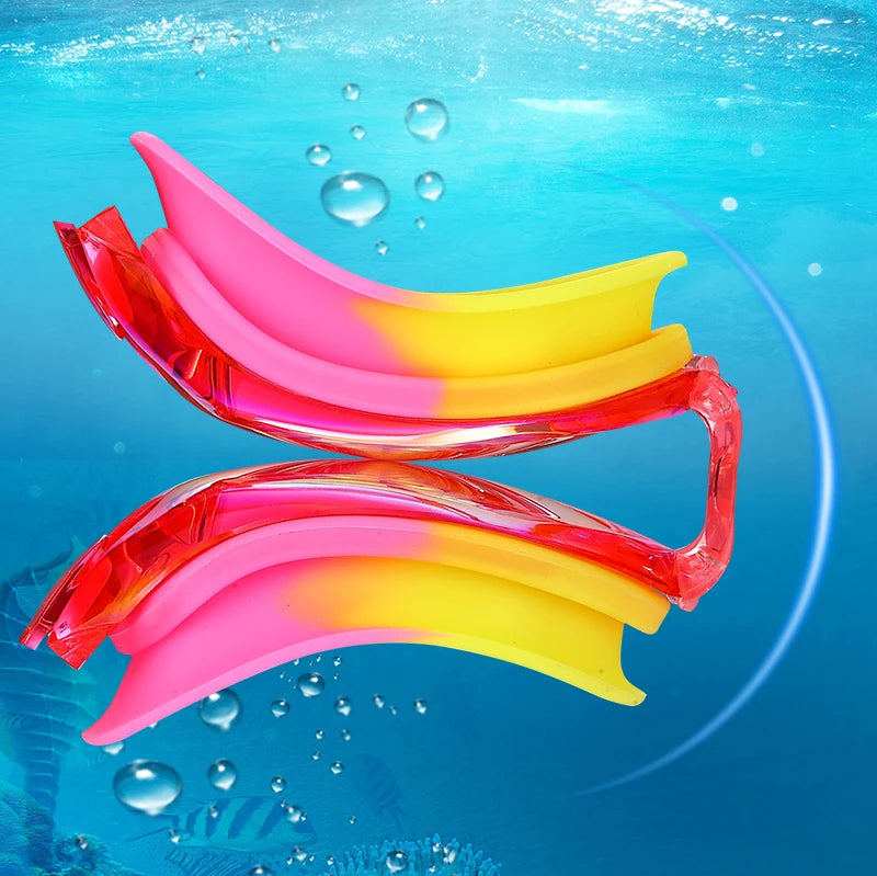 JSJM Professional Colorful Children Silicone Swimming Goggles Anti Fog UV Swimming Glasses Waterproof Silicone Swim Eyewear Kids