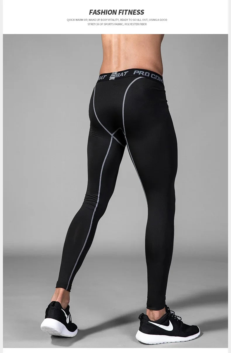 PRO Men's Sports Basketball Leggings High Elasticity Quick Drying Fitness Running Compression Training Gym Pants