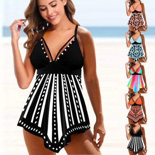 Women's Starlight Dot Printed Swimsuit Bikini Set with Sling Swimsuit Two Piece Set S-6XL