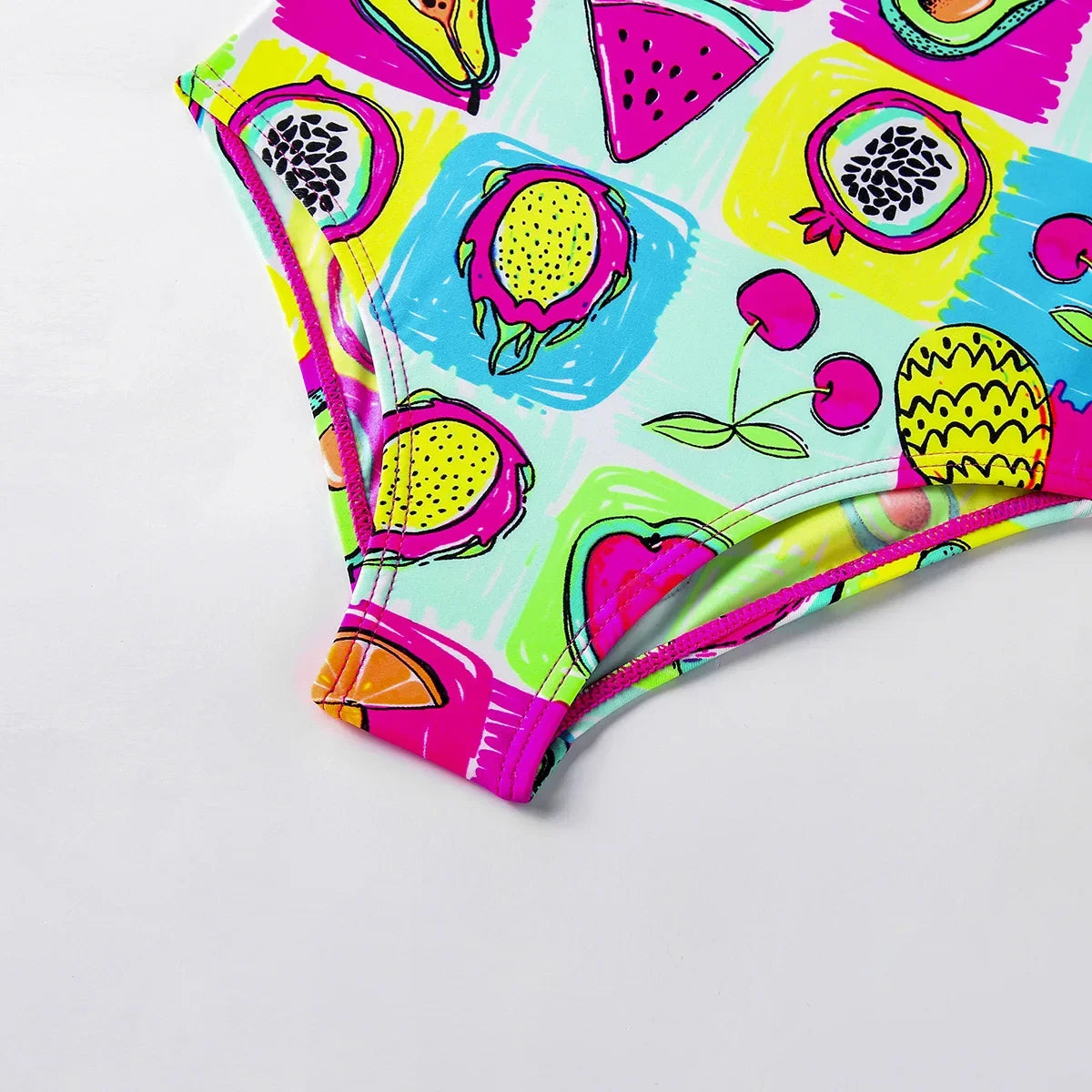 new girls children's fruit print swimsuit medium and small children's cute one-piece swimsuit suitable for mother and daughter