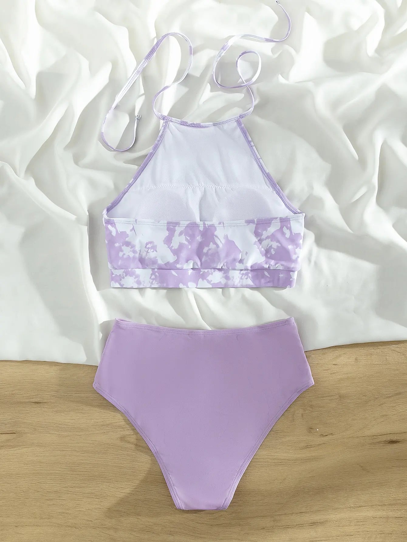 High Waist Bikini Women High Neck Swimsuit Printed Swimwear Female Padded Beachwear Bathers Bathing Swimming Swim Suit