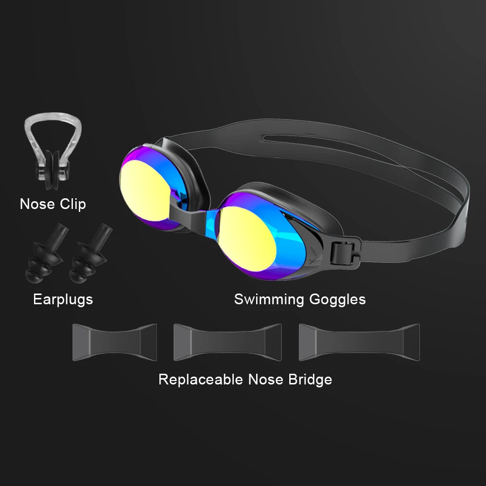 JSJM Swimming Goggles Adults Anti-fog UV Protection Lens Men Women Professional Silicone Adjustable Swimming Glasses Unisex