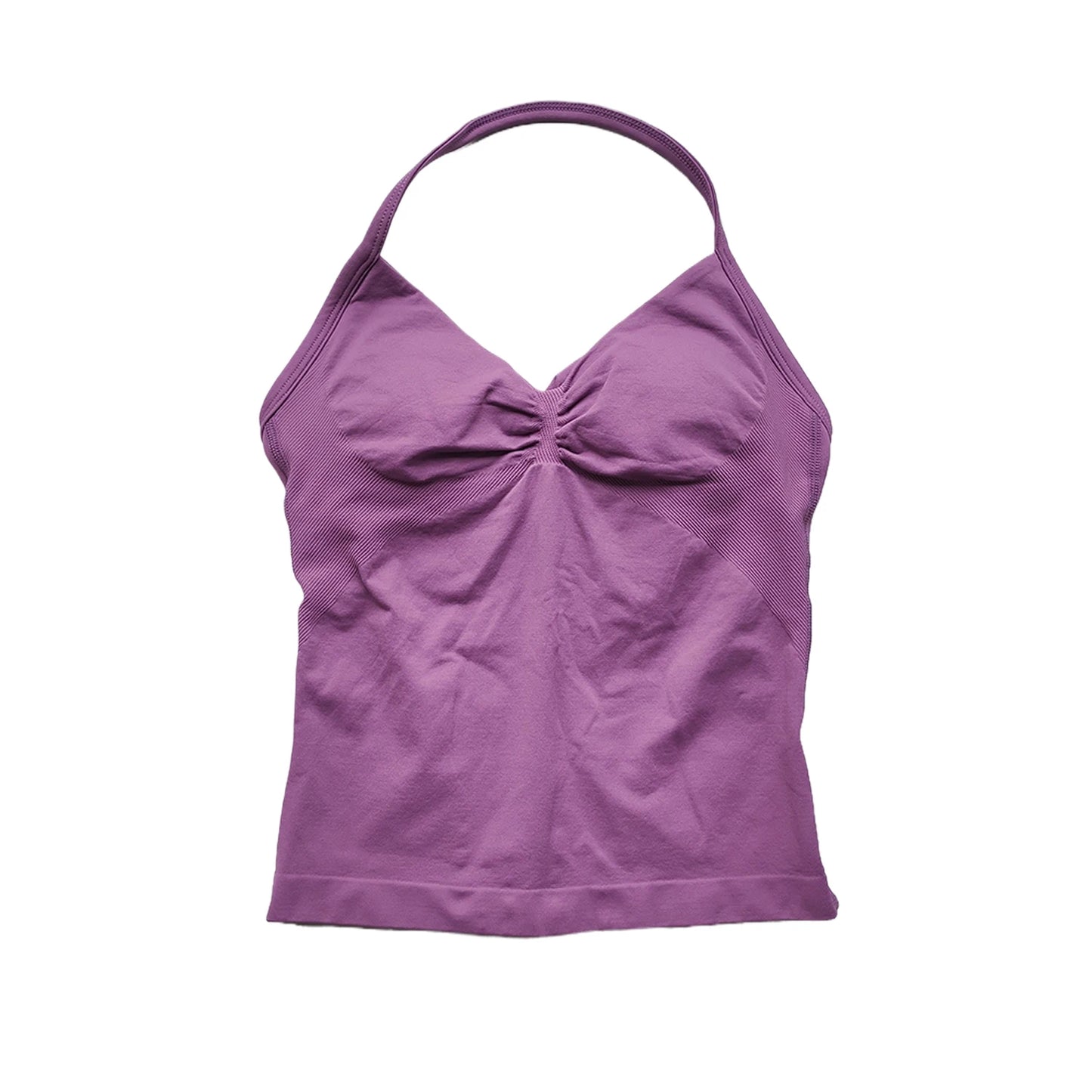 Longline Strappy Gym Top Backless Gym Clothes Women Scrunch Built-in Bra With Removable Cups Yoga Tank Tops