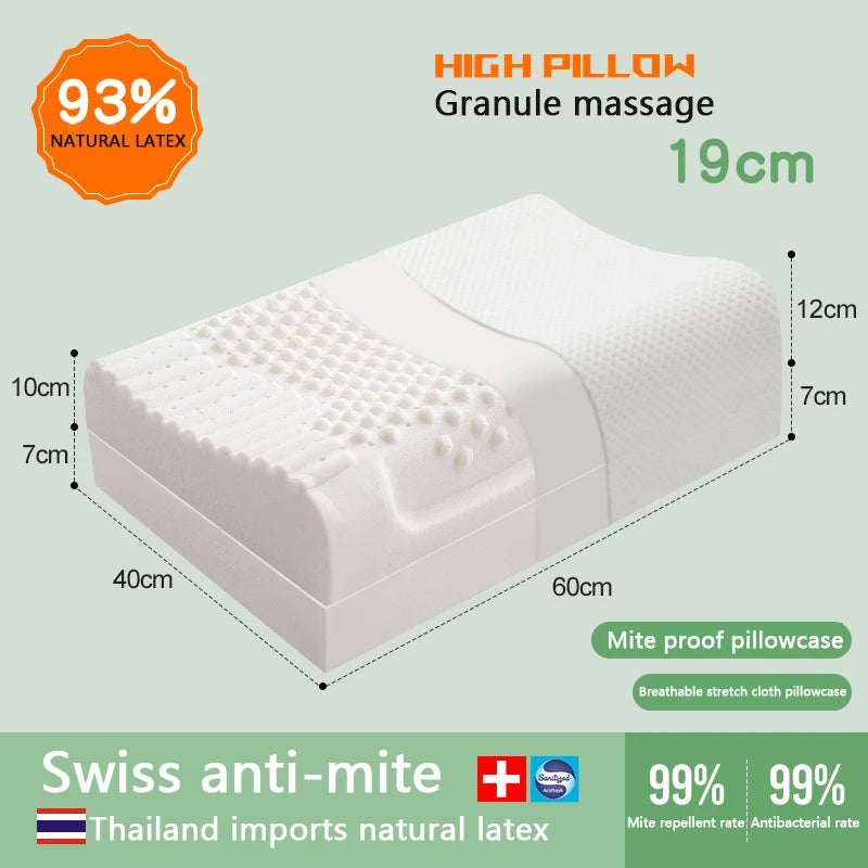 Thai latex pillow thickening and heightening protection cervical vertebra sleep pillow sleep special adult natural rubber