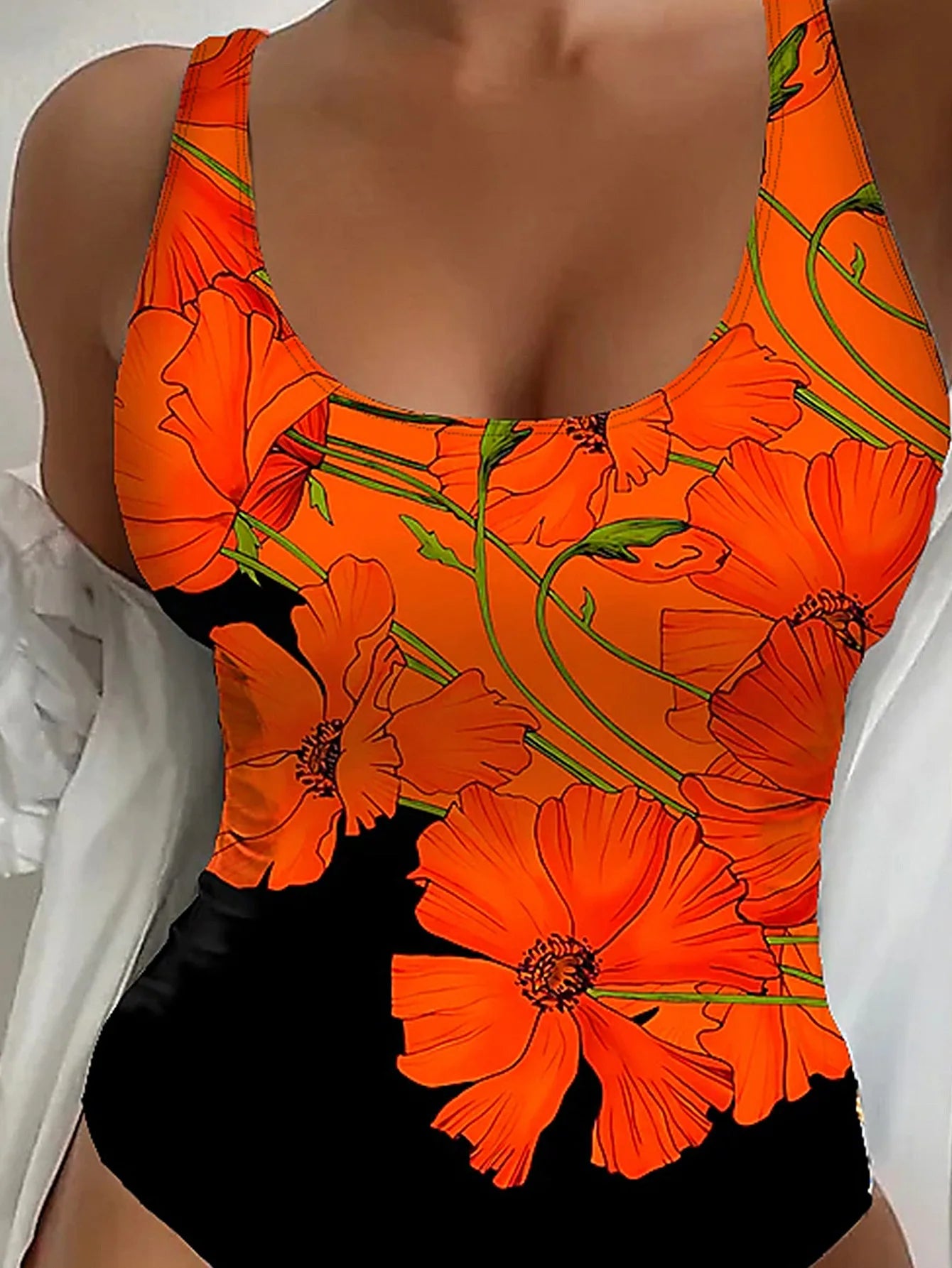 Print One Piece Swimsuits Closed Women Swimwear Push Up Swimming Wear Body Bathing Suits Beachwear Pool Bather