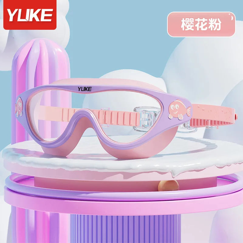 Children's Swimming Goggles Waterproof Anti-fog HD Diving Goggle Transparent Large Frame Professional Swimming Glasses Equipment