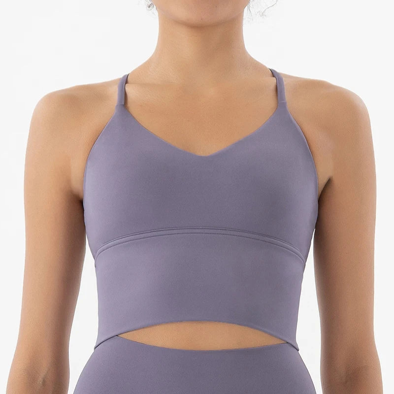 SOISOU Women's Longline Sports Bra with Removable Pads