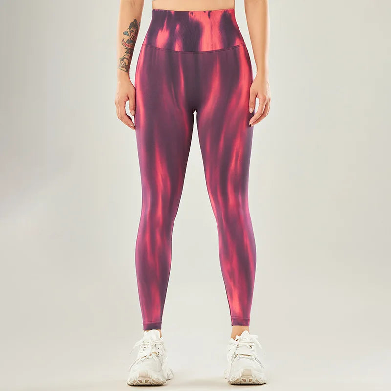 Tie-dye Seamless Leggings Gym Yoga Women's Pants Fitness Sport Tights Breathable Elastic High Waist Women Clothing