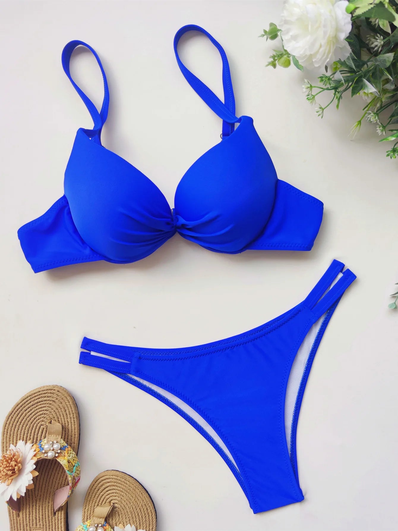 push up bikinis sets two pieces solid thong swimsuit bikini swimsuit Swimwear Biquini