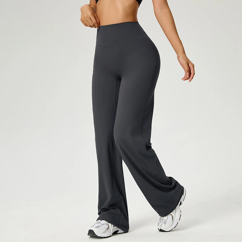 High Waist Straight-Leg Pants Ultra Soft Butter Fabric Women's High Elastic Yoga Pants Running Sport Trousers 8 Colors