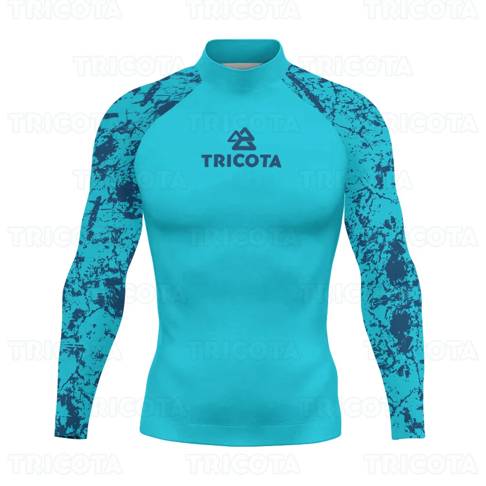 Swimming Rashguard Surfing T-shirts Men Long Sleeve Rash Guard Basic Skins Swimwear UV Protection Beach Diving Surfing Clothing