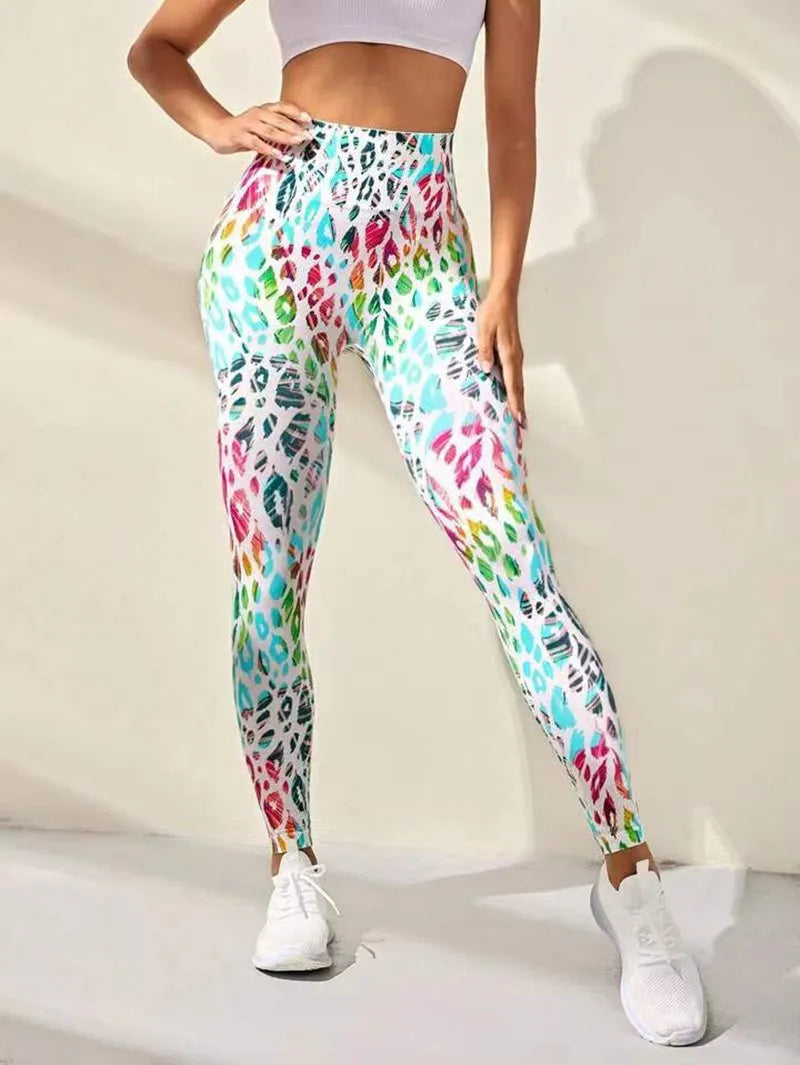 3D Print Tie Dye Sports Pants Women Seamless Leggings High Waist Fitness Push Up Leggings Gym Clothing Workout Tights