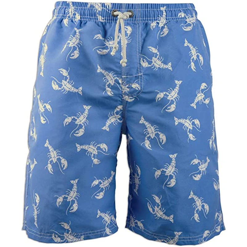 Fish & Science Patterns Men Board Shorts Summer Quick Dry Beach Shorts Swimsuit Fashion Swim Trunks 3D Printed Bermuda Surf Shorts