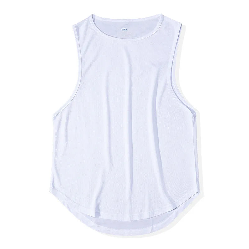 Men's Quick-Drying Sport T-shirt for Fitness and Marathon Workout Sleeveless Basketball Vest Loose Running Tank Top